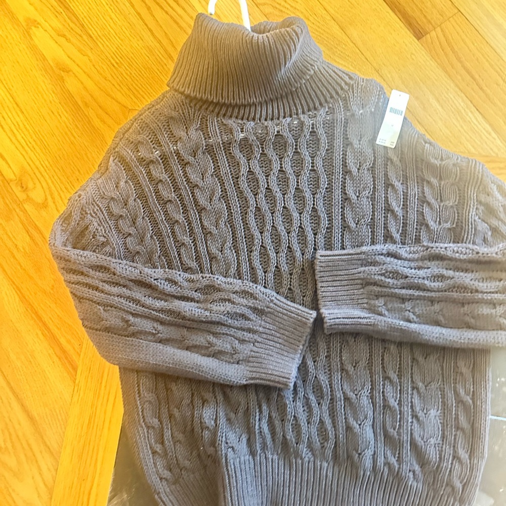 NWT Pilcro by Anthropologie brown chunky knit turtleneck sweater.
